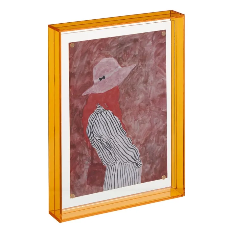 Acryl fotolijst groot - oranje - 15x20 cm