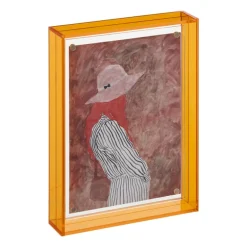 Acryl fotolijst klein - oranje - 10x15 cm