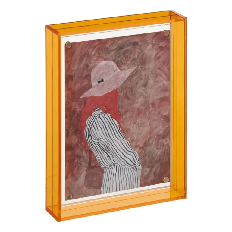 Acryl fotolijst klein - oranje - 10x15 cm