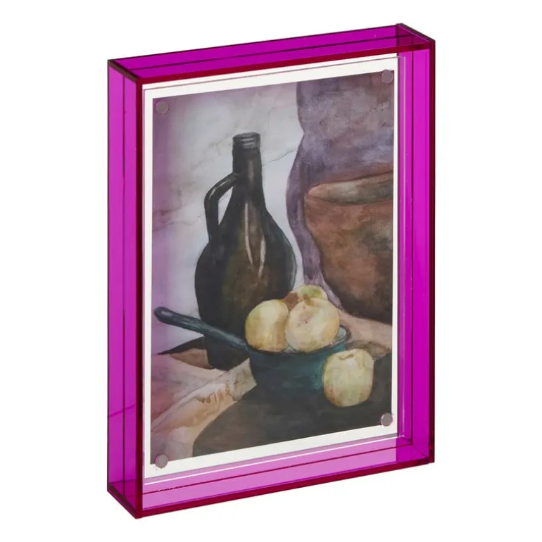 Acryl fotolijst klein - roze - 10x15 cm