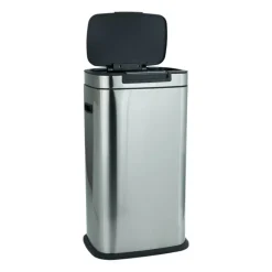 Afvalemmer push - zilver - 38 liter