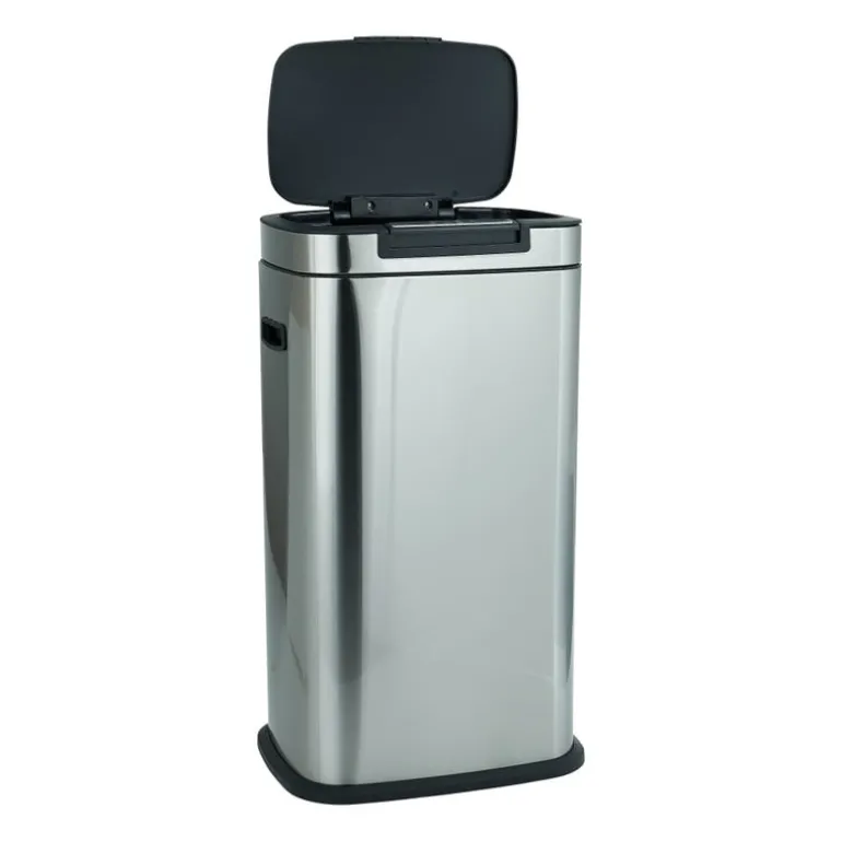 Afvalemmer push - zilver - 38 liter