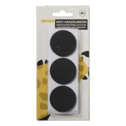 Anti-krasrubbers rond - zwart - set van 6