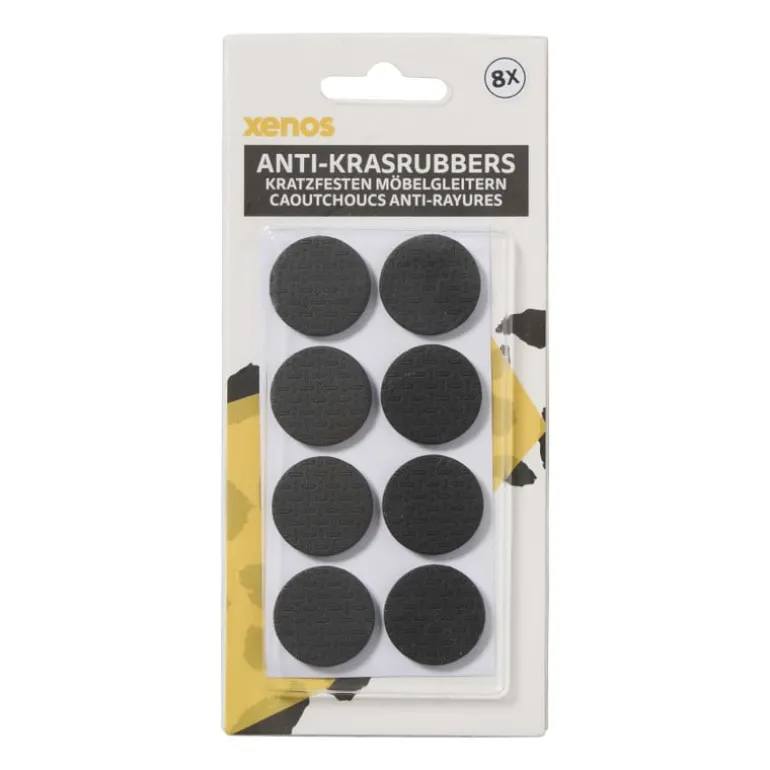 Anti-krasrubbers rond - zwart - set van 8