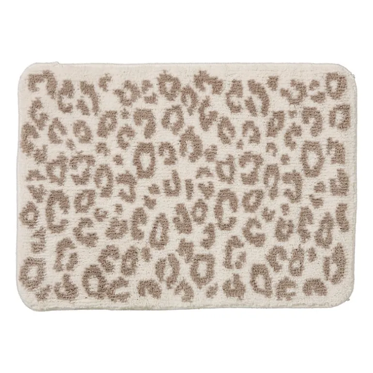 Badmat animal - bruin/wit - 50x70 cm