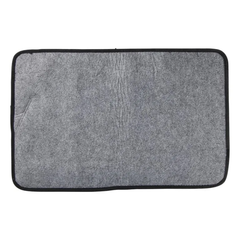 Badmat fluffy - zwart - 45x70 cm