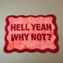 Badmat hell yeah why not - roze - 50x70 cm