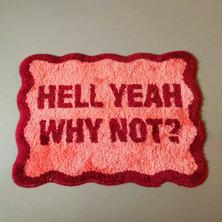 Badmat hell yeah why not - roze - 50x70 cm