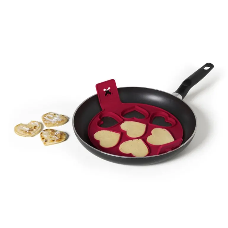 Bakring voor 7 pannenkoeken - hartje - groen