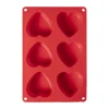Bakvorm 6 harten - siliconen - 3.5x27x18.5 cm
