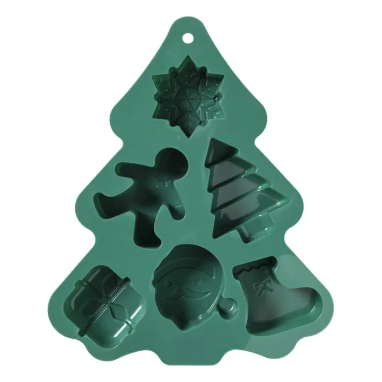 Bakvorm kerstfiguren - groen - 22x18x2.5cm