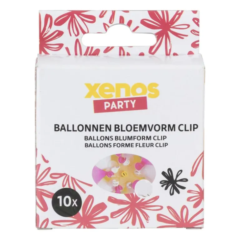 Ballon clip bloemvorm - set van 10 - ø8x1 cm