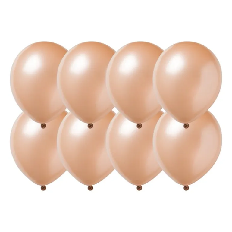Ballonnen metallic - rose goud - set van 8