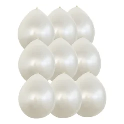 Ballonnen metallic - wit - 9 stuks