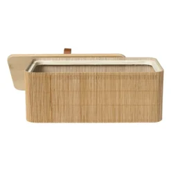 Bamboe kistje met deksel Jesse - 10x27x15.5 cm - naturel