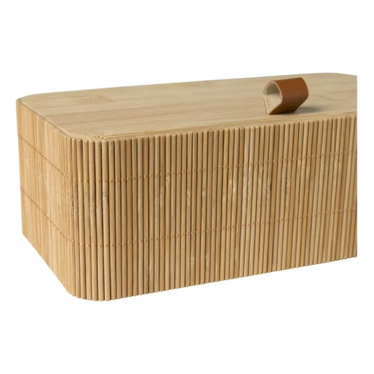 Bamboe kistje met deksel Jesse - 8x23x13 cm - naturel