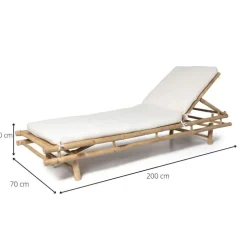 Bamboe ligbed - 200x70x30 cm