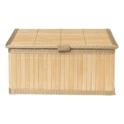 Bamboe mand met deksel - 15x32x25 cm