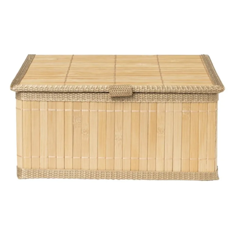 Bamboe mand met deksel - 15x32x25 cm