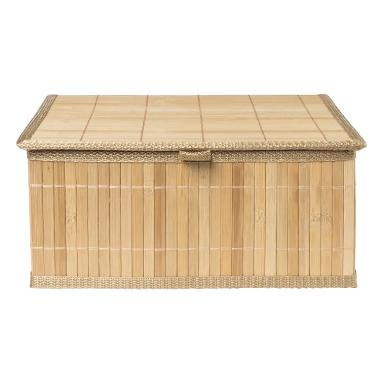 Bamboe mand met deksel - 13x29x23 cm