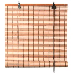 Bamboe rolgordijn - lichtbruin - 60x180 cm