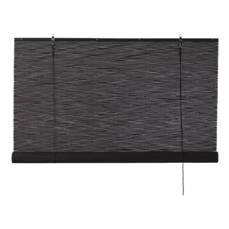 Bamboe rolgordijn - zwart - 120x180 cm
