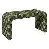 Bankje grafisch - groen/beige - 49x100x36 cm
