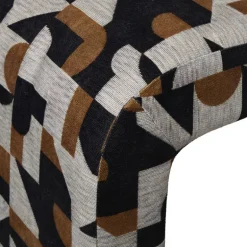 Bankje grafisch - zwart/beige - 49x100x36 cm
