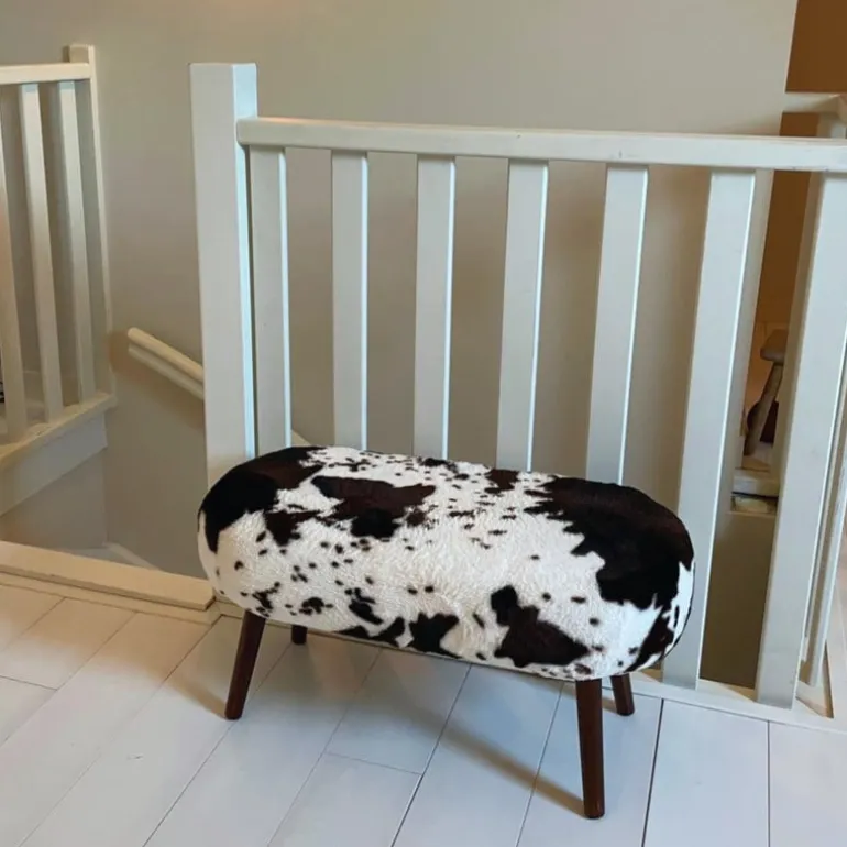 Bankje the cow - bruin/beige - 40x82x40 cm