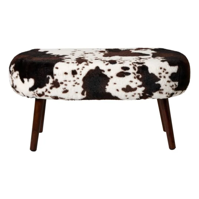 Bankje the cow - bruin/beige - 40x82x40 cm