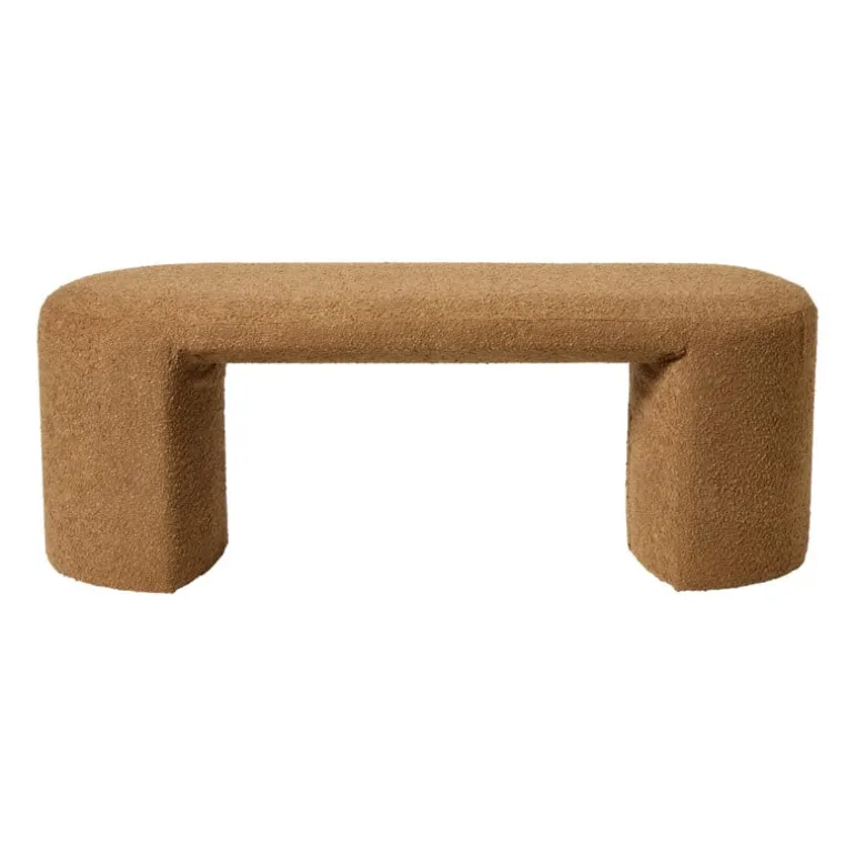 Bank Sara bouclé - bruin - 45x120x44 cm
