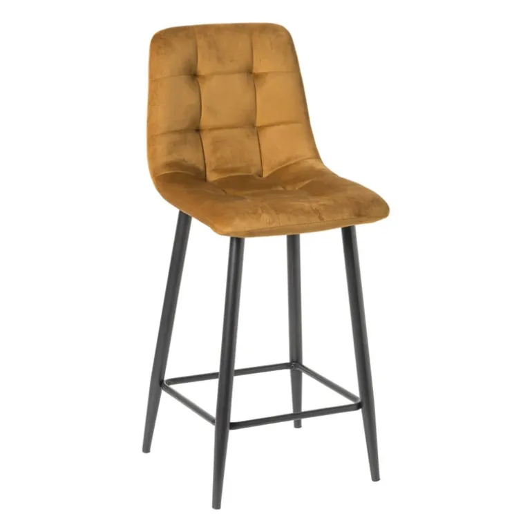 Barkruk velvet - oker - 100x50x41.5 cm