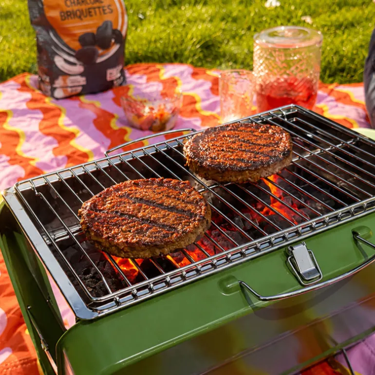 BBQ koffer inklapbaar - groen - 36.5x23 cm