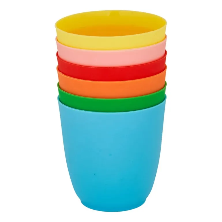 Bekers kunststof - ø8 cm - 6 stuks