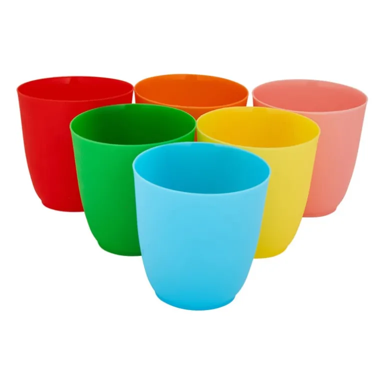 Bekers kunststof - ø8 cm - 6 stuks