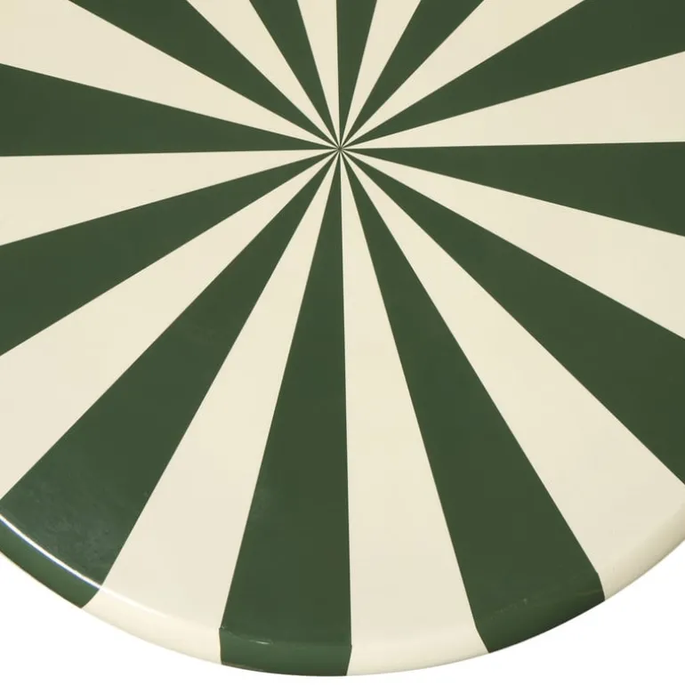 Bijzettafel bubbles stripes - beige/groen - ø35x45 cm