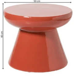 Bijzettafel conisch - rood - ø50x40 cm