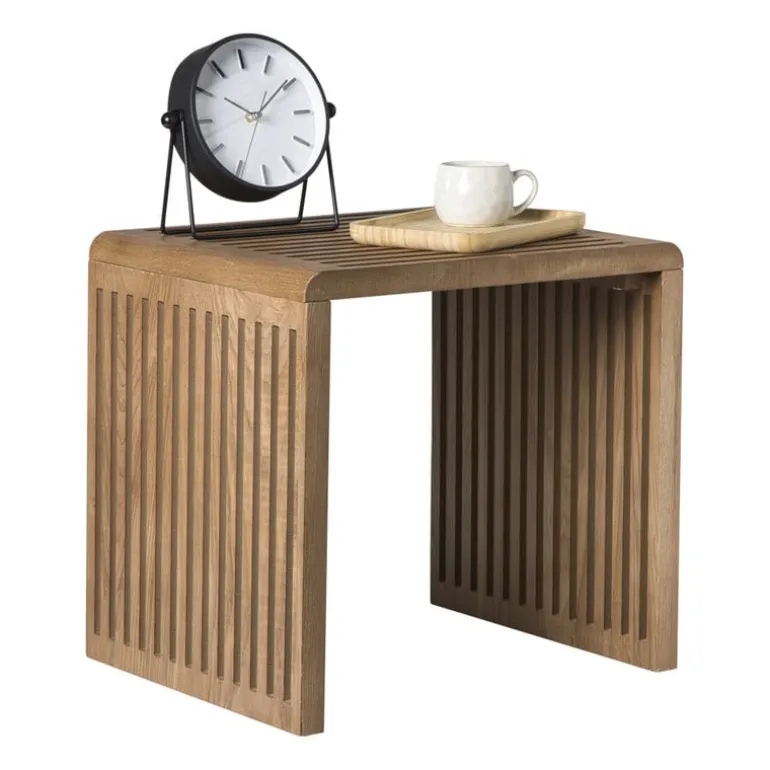 Bijzettafel Japandi groot - bruin - 40x42x35 cm