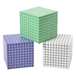Bijzettafel kubus checks - groen - 30x30x30 cm