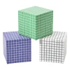 Bijzettafel kubus checks - paars - 30x30x30 cm