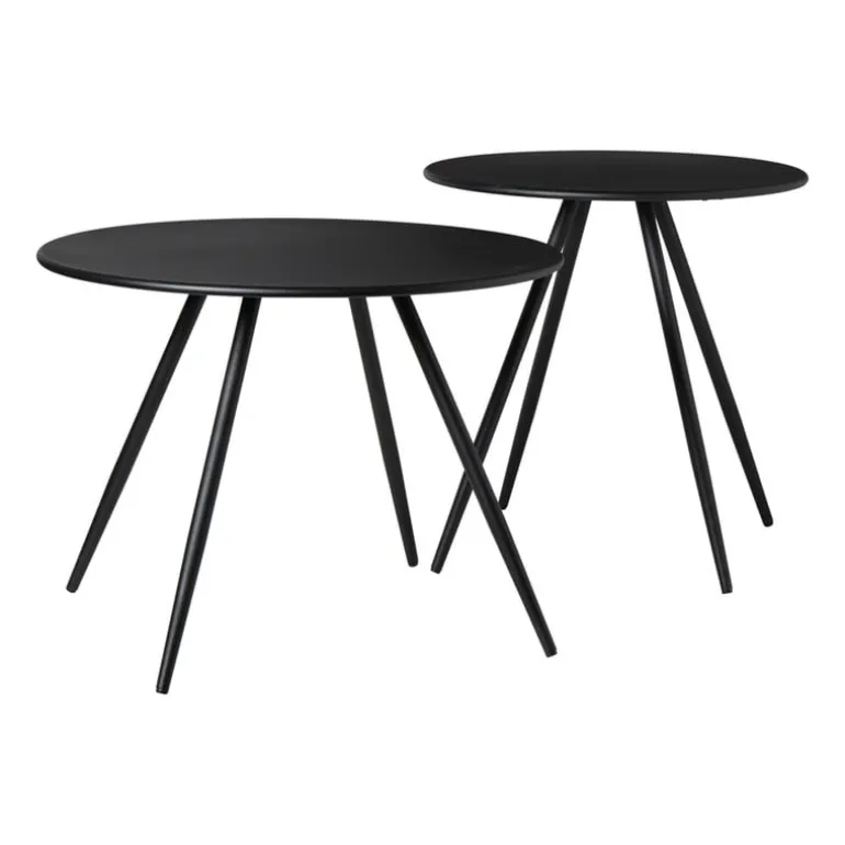 Bijzettafel Manolo laag- zwart - ø55x40 cm