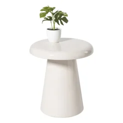 Bijzettafel metaal klein - beige - ø30x33 cm