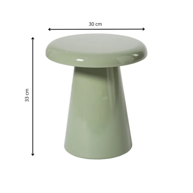 Bijzettafel metaal klein - groen - ø30x33 cm