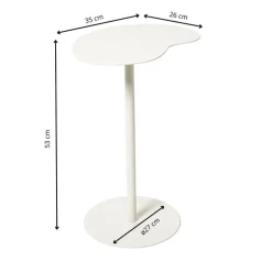 Bijzettafel Mica organisch - wit - 53x35x26 cm