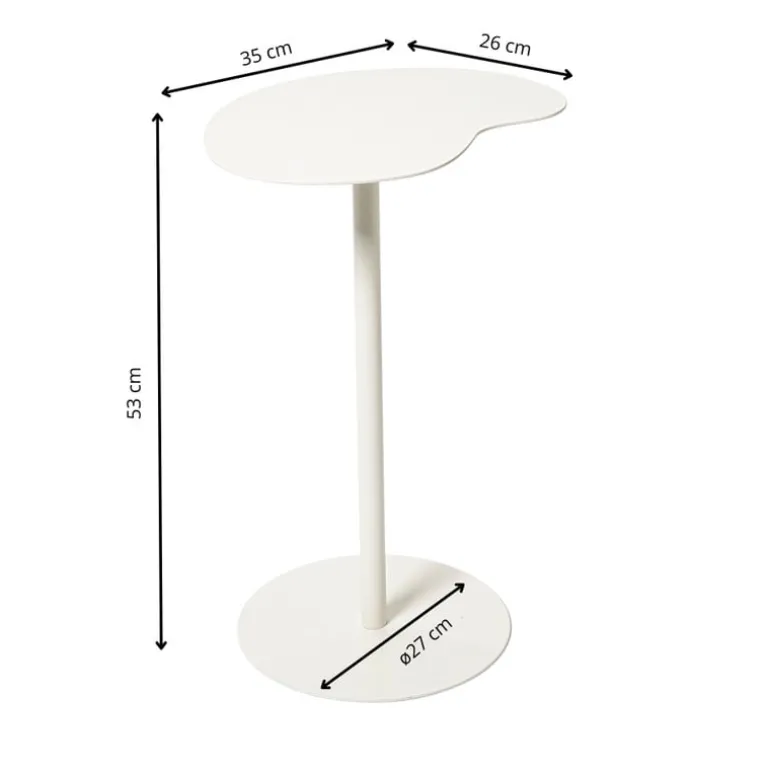 Bijzettafel Mica organisch - wit - 53x35x26 cm