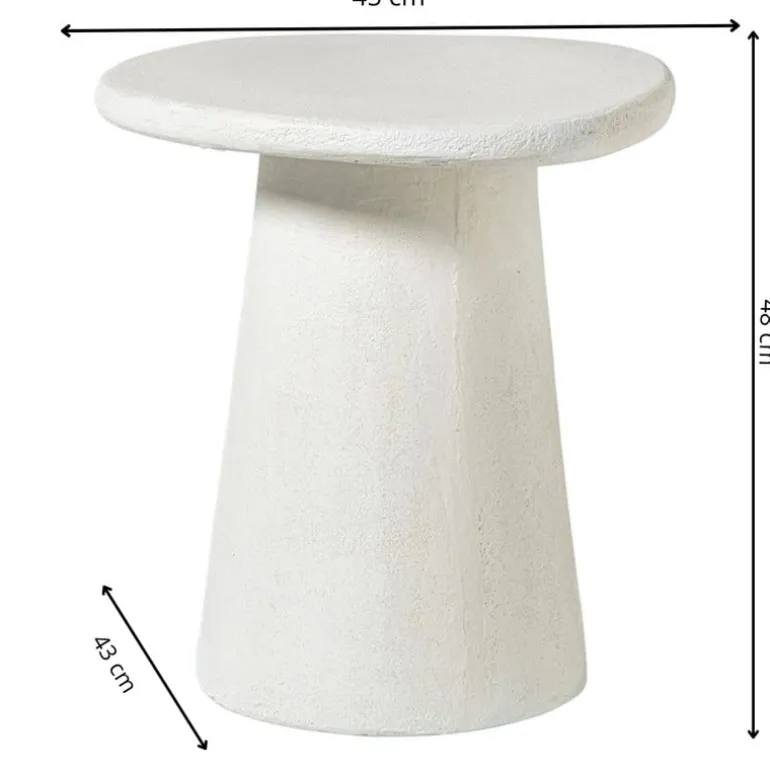 Bijzettafel Milou - wit - 48x45x43 cm