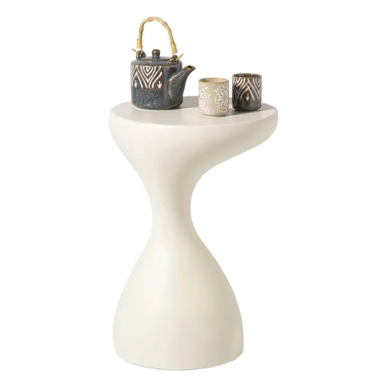 Bijzettafel organic - beige - ø34x50 cm