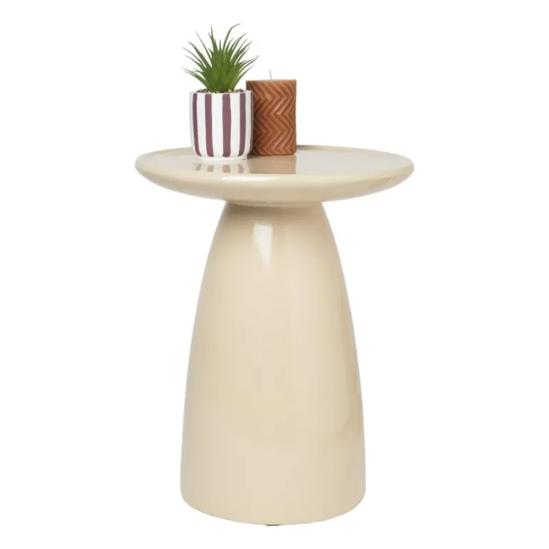 Bijzettafel Paris - beige - ø36x46 cm