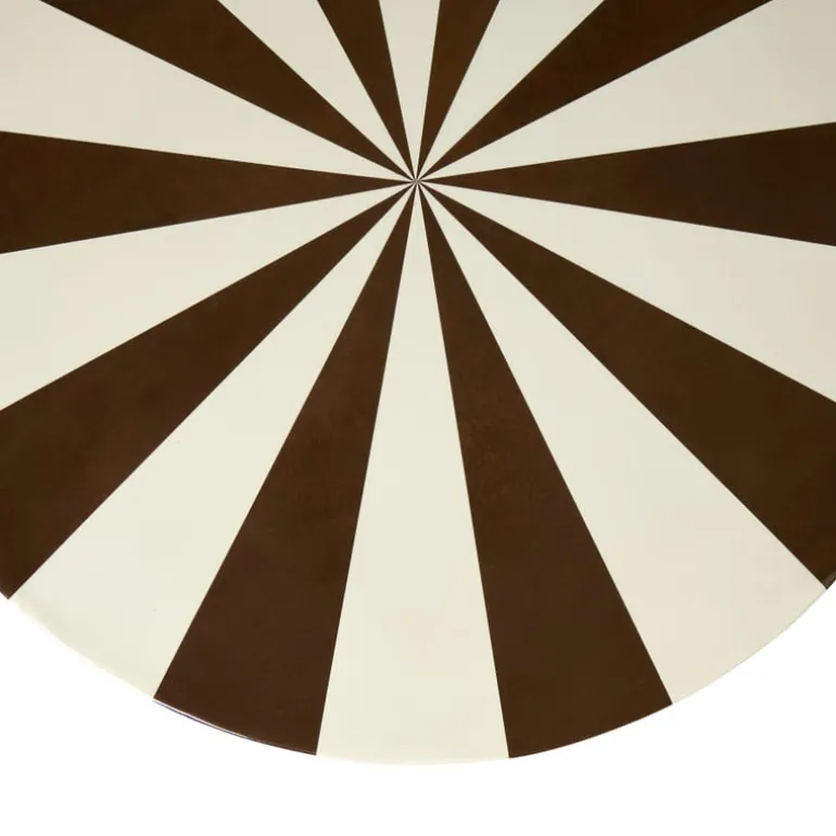 Bijzettafel waves stripes - beige/bruin - ø35x55 cm