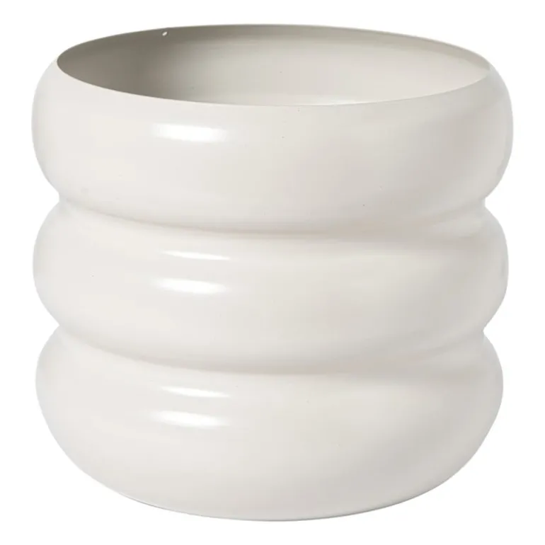 Bloempot bubbles klein - beige - ø15x14 cm